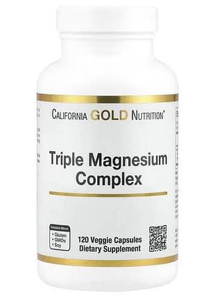 California gold nutrition triple magnesium complex 120 растительных капсул