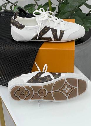 Кеди lv louis vuitton жіночі білі з вставками