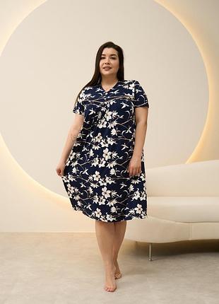 Віскозна сорочка з рукавчиком квіти 2xl, 3xl 2xl