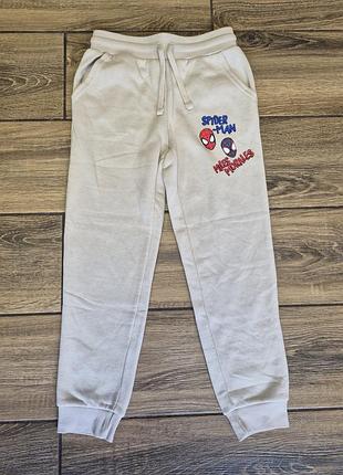 Детские спортивные штаны джоггеры на флисе marvel spider-man primark бежевые