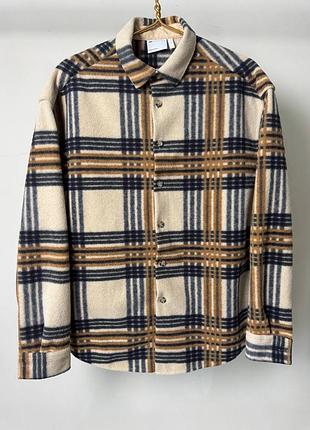 Шикарна куртка - сорочка (овершот) asos в клiтинку, розмір l