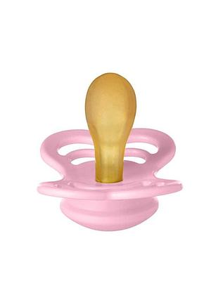 Пустышка bibs supreme latex symmerical (симметричная) baby pink - 6+ месяцев