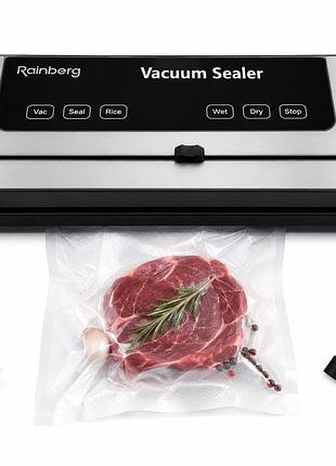 Вакуумный упаковщик для продуктов rainberg rb-2335 120 вт со встроенным ножом и набором пакетов 10 шт