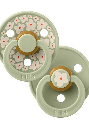 Пустышка bibs studio colour 2 pack latex round (круглая) jasmine - saga mix (2 в упаковке) -6-18 месяцев