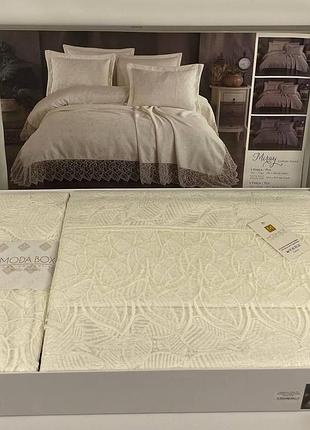 Покривало moda box 240х260 з наволочками miray krem