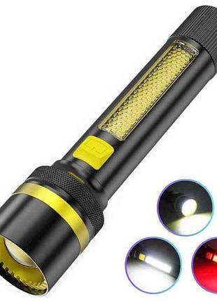 Лiхтар свiтлодiодний 5000k 24094-white laser led pm10-tgcob(whitered), зу type-c, zoom акб тм китай