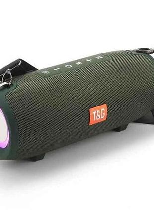 Портативна колонка bluetooth tg322 з rgb підсвічуванням, speakerphone, радіо, green тм tg