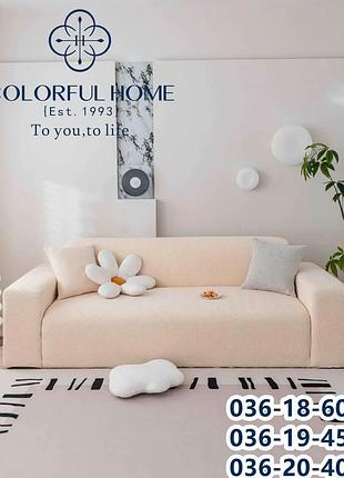 Чехол на диван универсальный жаккардовый colorful home размер 90×140 см персиковый