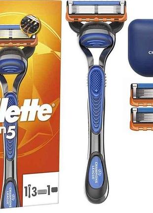 Станок для гоління 1шт fusion5 з 3 змінними картриджами чохол для лез тм gillette