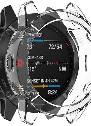 Прозорий захисний чохол бампер для смарт годинника garmin fenix ​​6x, 6x pro, 6x sapphire