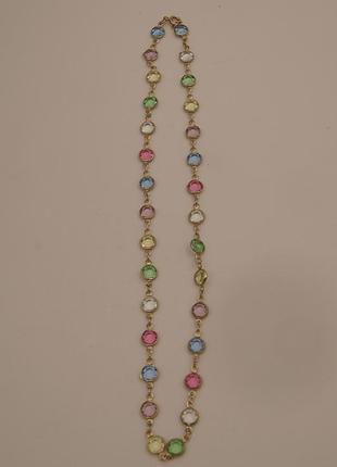 Бусы винтаж короткие двусторонний открытый безель граненые вставки