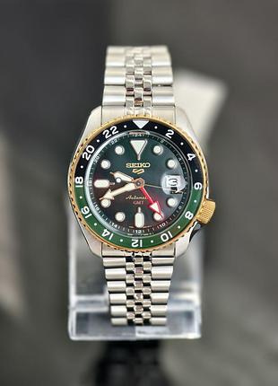 Чоловічий годинник seiko 5 sports gmt ssk050k1 "forest green sunrise" limited edition