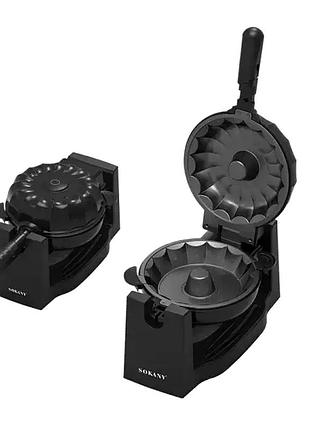 Кексница 1800 вт антипригарное покрытие для выпечки 1 шт черный sokany mc-3587