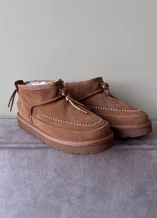 Бежеві уггі унісекс ugg classic ultra mini biarritz beige х угг ультра міні 36