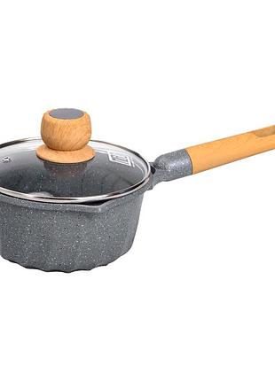 Ковш 18 см 2.9 л алюминий для кухни с крышкой серый mgc mc-3926