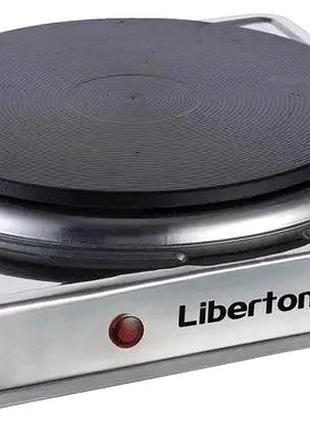 Электрическая плита 1000 вт 1 конфорка для кухни нержавеющая сталь liberton mc-2890