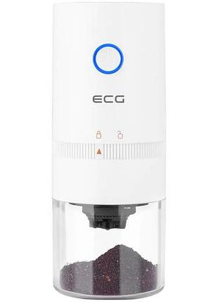 Кавомолка жорнова 13 вт usb-c для дому 30 г кераміка біла ecg mc-3273