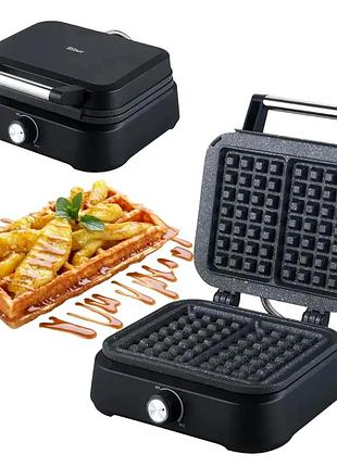Вафельница 1500 вт с терморегулятором для кухни черная zilan mc-3382