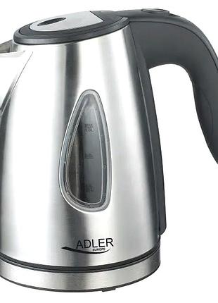 Электрочайник 1 л 1500 вт нержавеющая сталь для кухни adler mc-2148