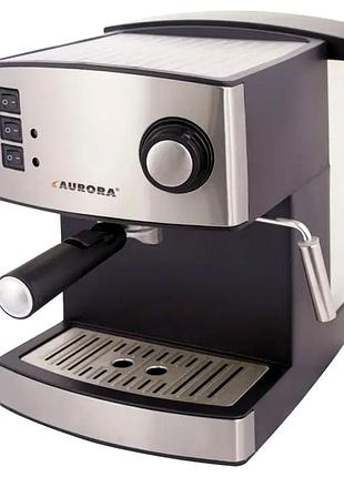 Кофеварка эспрессо 850 вт 1,2 л для дома нержавеющая сталь aurora mc-3682