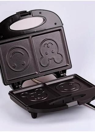 Вафельниця 750 вт антипригарне покриття для кухні 2 вафлі sokany mc-3342