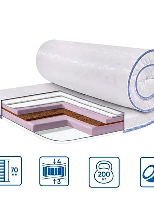 Топер eurosleep cocos-mix жакард середня жорсткість 120х190 для дому mc-4208