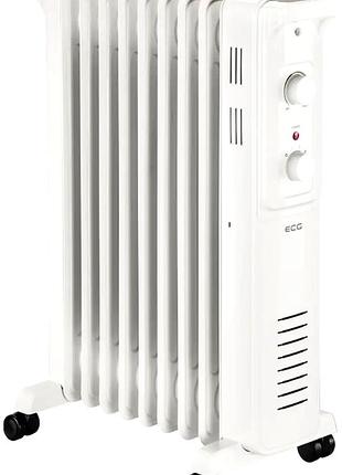 Оливний нагрівач 9 секцій 2000 вт для дому білий ecg mc-0854
