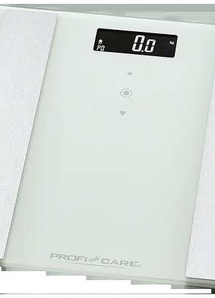 Напольные весы 180 кг 100 г для диагностики состава тела стекло profi care mc-4547