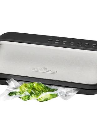Аппарат для вакуумной упаковки 120 вт 24 л мин для кухни 5 пакетов и рулон profi cook mc-0393