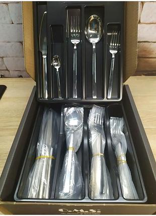 Столовий набір 60 предметів неіржавка сталь для дому o.m.s. collection mc-4698