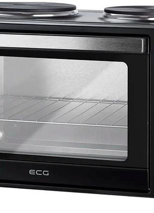 Электродуховка 30 л 3200 вт конвекция для кухни 2 конфорки черный ecg mc-0569