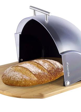 Хлебница бамбуковая для хранения хлеба 36.5x26.5 см черная kamille mc-1738