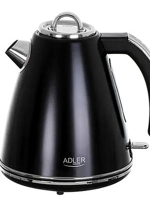 Электрочайник 1,5 л 2200 вт для кухни черный adler mc-0599