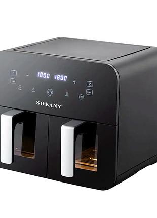 Аерофритюрниця 2400 вт 10 л для кухні чорна sokany mc-3240