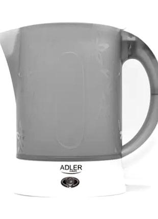 Электрочайник 0.6 л 600 вт для дома 2 чашки серый adler mc-0604