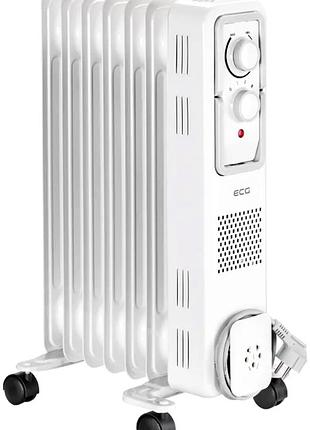Оливний нагрівач 7 секцій 1500 вт для дому білий ecg mc-1000