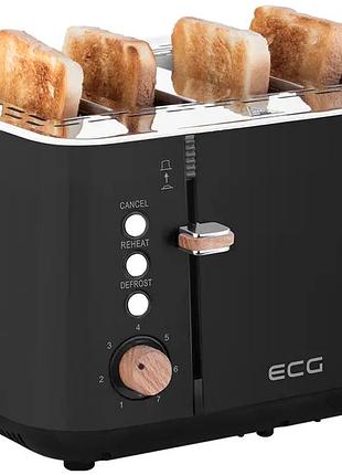Тостер 4 тости 1850 вт 7 рівнів обсмажування для кухні неіржавка сталь ecg mc-2764