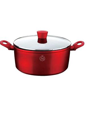 Кастрюля 20см 2,1л мраморное покрытие для кухни красная meisterklasse mc-3121