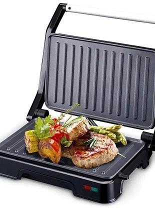 Контактный электрогриль 850 вт 29х23 см для кухни серый aurora mc-3387