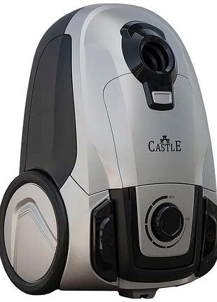 Пылесос 900 вт мешковой системы для сухой уборки 3 л серый castle mc-3906