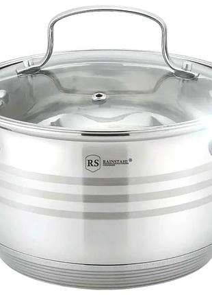 Кастрюля 6 5 л 24 см нержавеющая сталь для кухни rainstahl mc-3025
