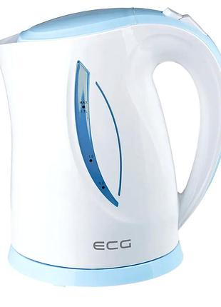 Электрочайник 1.7 л 2000 вт для дома бело-голубой ecg mc-0655