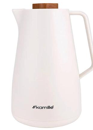 Термос конференційний 1.5 л скло для дому білий kamille mc-3517