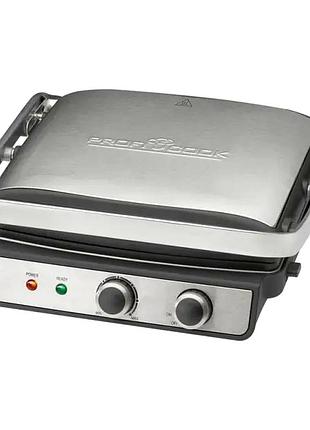 Контактний гриль 2000 вт з антипригарним покриттям для кухні profi cook mc-3227