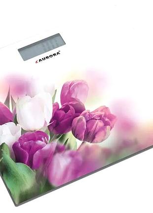 Весы напольные электронные максимальный вес 150 кг стекло для дома aurora mc-0496