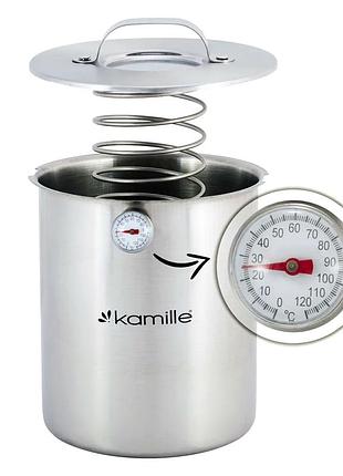Ветчинница 2 5л с термометром для мяса нержавеющая сталь kamille mc-1226