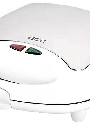 Вафельница сэндвичница гриль 3 в 1 700 вт для кухни белый ecg mc-1295