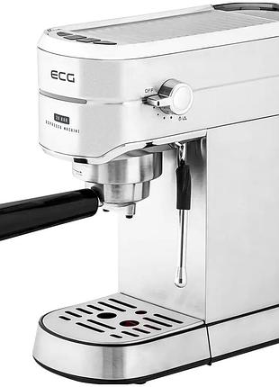 Кавоварка еспресо 1450 вт 1,25 л для дому сріблястий ecg mc-3697