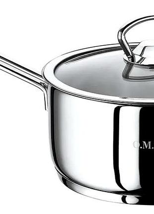 Ковш нержавеющая сталь 1.1 л 14 см для кухни серебристый o.m.s. collection mc-1562