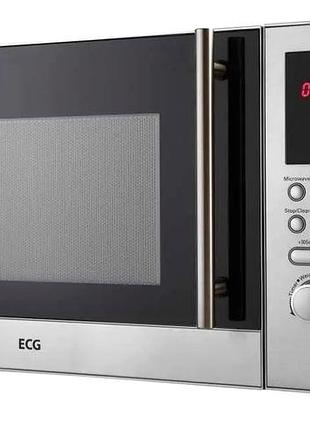 Мікрохвильова піч 23 л 800 вт для кухні неіржавка сталь ecg mc-2690